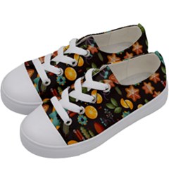 Christmas Seamless Pattern Kids  Low Top Canvas Sneakers by Semog4