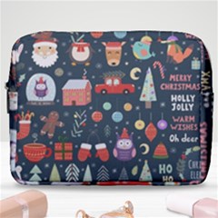 Vector Set Cute Christmas Elements Santa-penguin Deer Bear Fox Owl Trees Snowman Bird Angel More Make Up Pouch (large) by Semog4