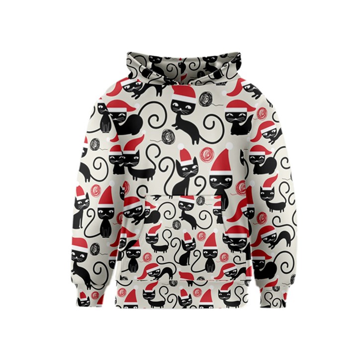 Cute Christmas Seamless Pattern Vector Kids  Pullover Hoodie