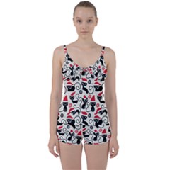 Cute Christmas Seamless Pattern Vector Tie Front Two Piece Tankini