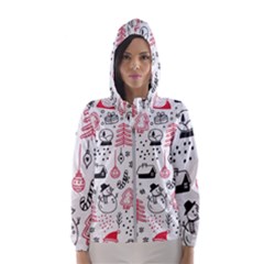 Christmas Themed Seamless Pattern Women s Hooded Windbreaker by Semog4