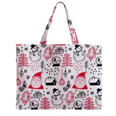 Christmas Themed Seamless Pattern Zipper Mini Tote Bag by Semog4