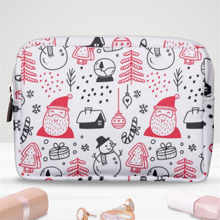 Christmas Themed Seamless Pattern Make Up Pouch (Medium)