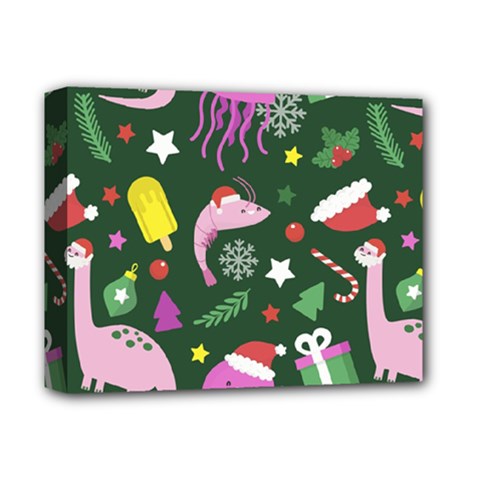 Colorful Funny Christmas Pattern Deluxe Canvas 14  X 11  (stretched) by Semog4