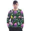 Colorful Funny Christmas Pattern Men s Long Sleeve Raglan Tee View1