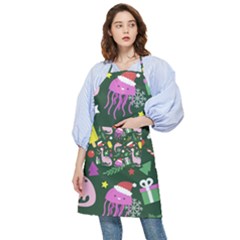 Colorful Funny Christmas Pattern Pocket Apron