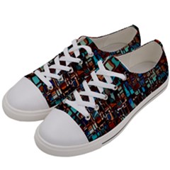 Stained Glass Mosaic Abstract Women s Low Top Canvas Sneakers by Semog4