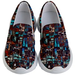 Stained Glass Mosaic Abstract Kids Lightweight Slip Ons by Semog4