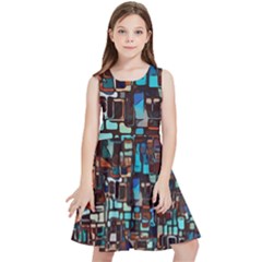 Stained Glass Mosaic Abstract Kids  Skater Dress by Semog4