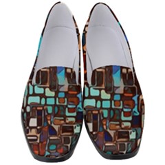 Stained Glass Mosaic Abstract Women s Classic Loafer Heels by Semog4