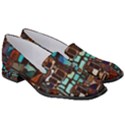 Stained Glass Mosaic Abstract Women s Classic Loafer Heels View3