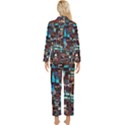 Stained Glass Mosaic Abstract Womens  Long Sleeve Velvet Pocket Pajamas Set View2