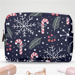 Holiday Seamless Pattern With Christmas Candies Snoflakes Fir Branches Berries Make Up Pouch (medium) by Semog4