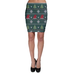 Beautiful Knitted Christmas Pattern Bodycon Skirt by Semog4