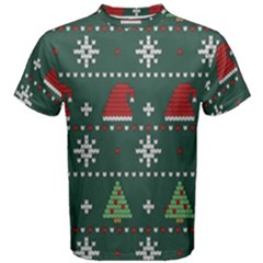 Beautiful Knitted Christmas Pattern Men s Cotton Tee by Semog4