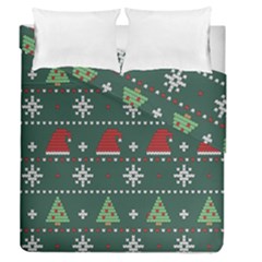 Beautiful Knitted Christmas Pattern Duvet Cover Double Side (queen Size) by Semog4