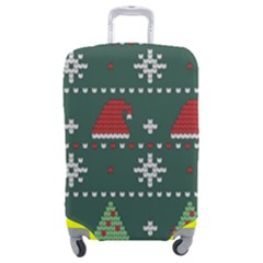 Beautiful Knitted Christmas Pattern Luggage Cover (medium) by Semog4