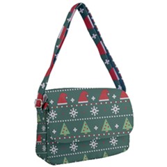 Beautiful Knitted Christmas Pattern Courier Bag by Semog4