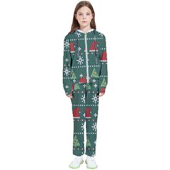 Beautiful Knitted Christmas Pattern Kids  Tracksuit by Semog4