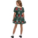 Beautiful Knitted Christmas Pattern Kids  Short Sleeve Dolly Dress View4