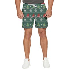 Beautiful Knitted Christmas Pattern Men s Runner Shorts by Semog4