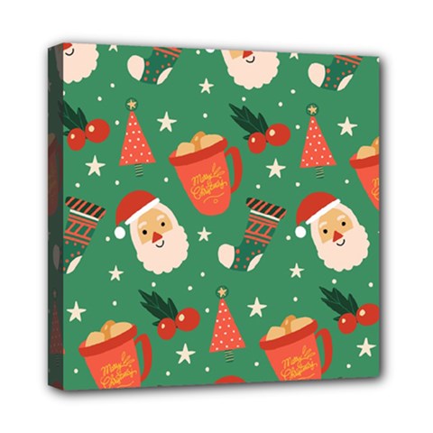 Colorful Funny Christmas Pattern Mini Canvas 8  X 8  (stretched)