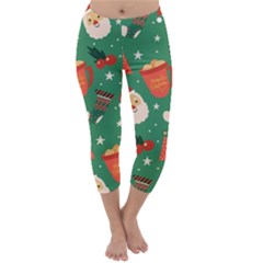 Colorful Funny Christmas Pattern Capri Winter Leggings  by Semog4