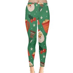 Colorful Funny Christmas Pattern Inside Out Leggings by Semog4