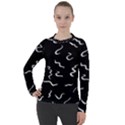 Scribbles Lines Drawing Picture Women s Pique Long Sleeve Tee View1