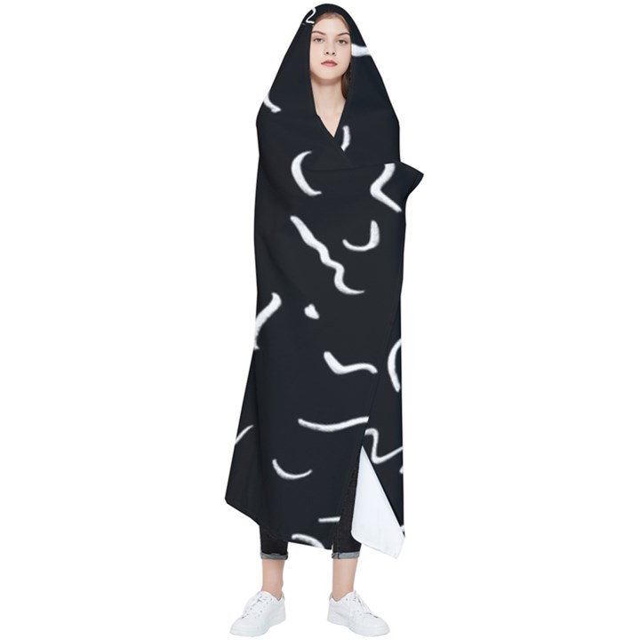 Scribbles Lines Drawing Picture Wearable Blanket