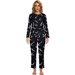 Scribbles Lines Drawing Picture Womens  Long Sleeve Lightweight Pajamas Set by Semog4