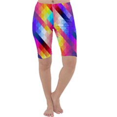 Abstract Background Colorful Pattern Cropped Leggings  by Semog4