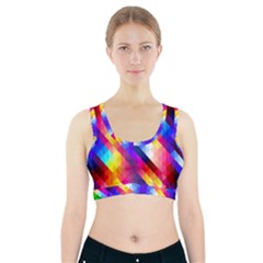 Abstract Background Colorful Pattern Sports Bra With Pocket by Semog4