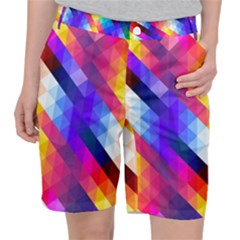 Abstract Background Colorful Pattern Women s Pocket Shorts by Semog4