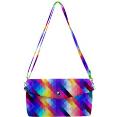 Abstract Background Colorful Pattern Removable Strap Clutch Bag by Semog4