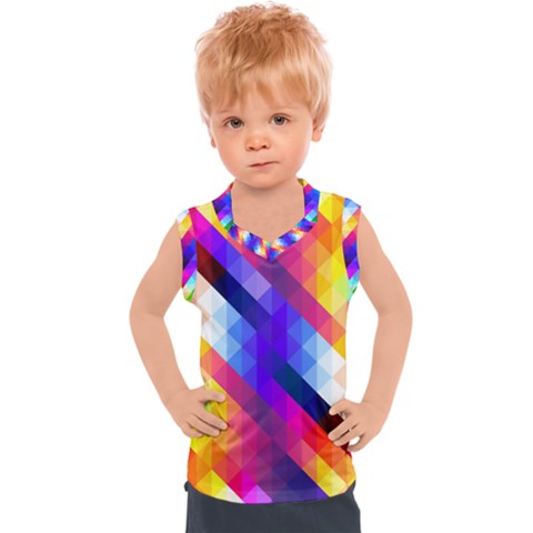 Abstract Background Colorful Pattern Kids  Sport Tank Top by Semog4