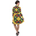 Background Geometric Color Long Sleeve Chiffon Shirt Dress View2