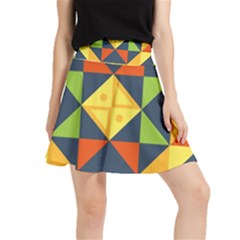 Background Geometric Color Waistband Skirt by Semog4