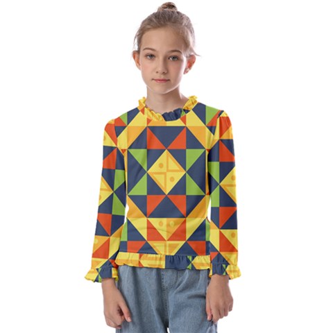 Background Geometric Color Kids  Frill Detail Tee by Semog4