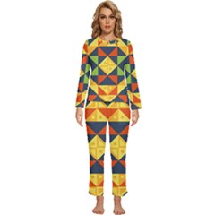 Background Geometric Color Womens  Long Sleeve Lightweight Pajamas Set by Semog4