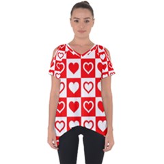 Background Card Checker Chequered Cut Out Side Drop Tee by Semog4