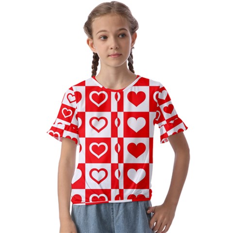 Background Card Checker Chequered Kids  Cuff Sleeve Scrunch Bottom Tee by Semog4