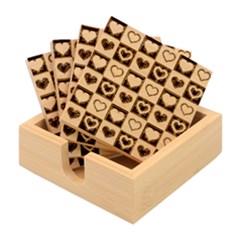 Background Card Checker Chequered Bamboo Coaster Set by Semog4