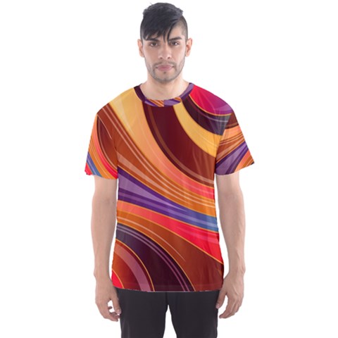 Abstract Colorful Background Wavy Men s Sport Mesh Tee by Semog4