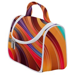 Abstract Colorful Background Wavy Satchel Handbag by Semog4