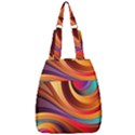 Abstract Colorful Background Wavy Center Zip Backpack View1