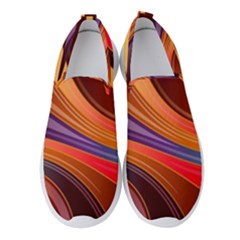 Abstract Colorful Background Wavy Women s Slip On Sneakers by Semog4