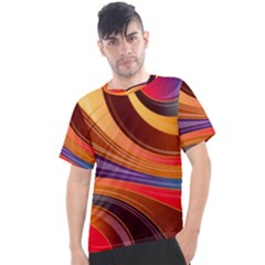 Abstract Colorful Background Wavy Men s Sport Top by Semog4