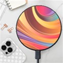 Abstract Colorful Background Wavy Wireless Fast Charger(Black) View1