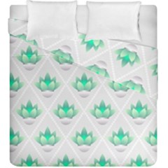 Plant Pattern Green Leaf Flora Duvet Cover Double Side (king Size) by Semog4